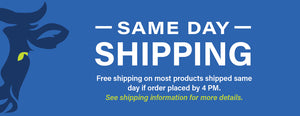  Livestock Vet Supply offers free shipping on most products shipped same day if order is placed by 2 pm. 