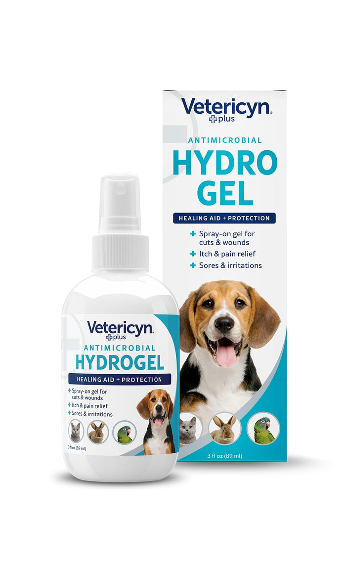 Vetericyn Plus Antimicrobial Hydrogel Healing Aid Spray for Dogs, Cats, Horses, Birds, & Small Pets