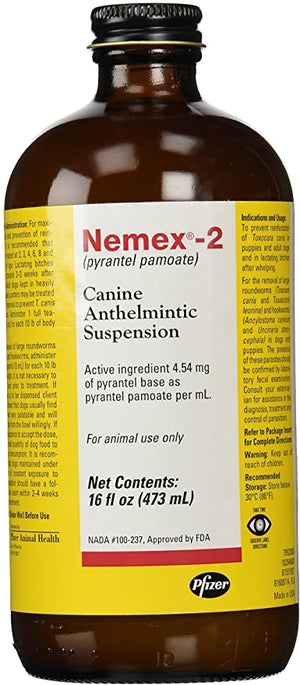 Pfizer Nemex-2 Canine Anthelmintic Dog De-Wormer, 16-Ounce