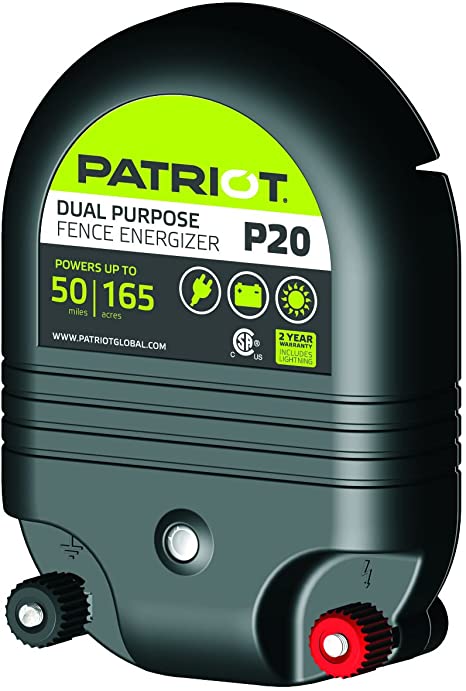 Patriot P20 Dual Purpose Electric Fence Energizer, 2.0 Joule